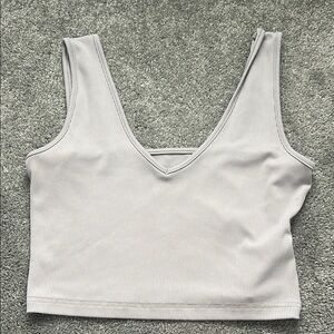 SHEIN Light Gray Ribbed Top